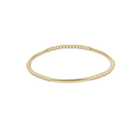 Bliss Bar Gold Pattern 2.5mm Bead Bracelet