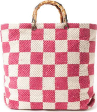Load image into Gallery viewer, Classic Cottage Checker Tote Bag - Pink