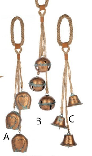 Copper Bell Door Hangers, 3 Asst
