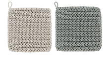 Load image into Gallery viewer, Cotton Crochet Pot Holder Set, 2 asst