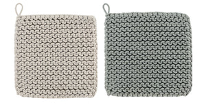 Cotton Crochet Pot Holder Set, 2 asst