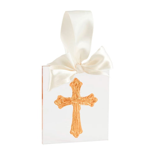 Gold Cross Acrylic Ornament