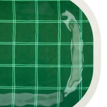 Load image into Gallery viewer, Dark Green Plaid Medium Melamine Rectangular Platter