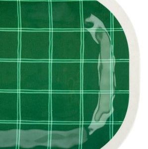 Dark Green Plaid Medium Melamine Rectangular Platter