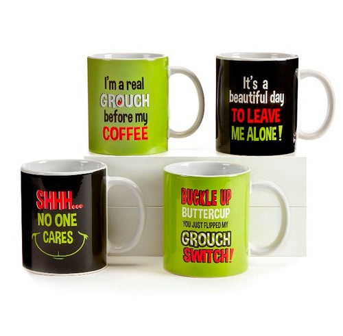 Double Sided Grouch Mug with Sentiment, 4 Asst.