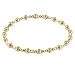 Dignity Sincerity Pattern 4mm Bead Bracelet in Gold