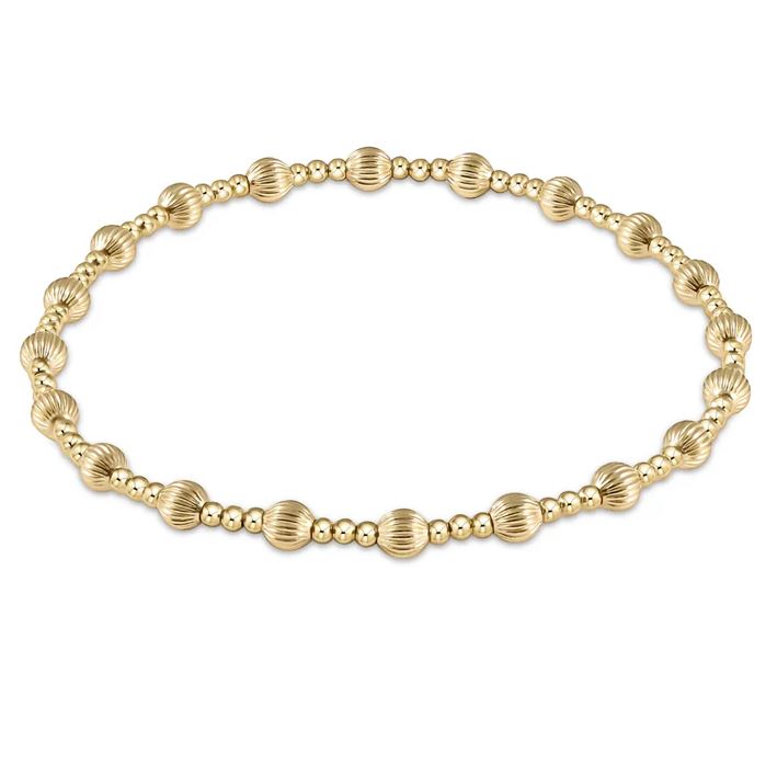 Dignity Sincerity Pattern 4mm Bead Bracelet in Gold