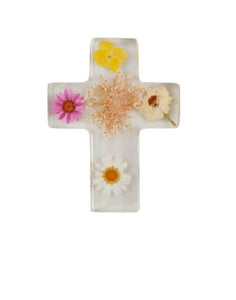 Dried Flower Resin Cross, 2 Asst.