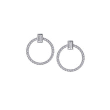 Load image into Gallery viewer, Diamond Open Circle Drop Earrings