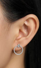 Load image into Gallery viewer, Diamond Open Circle Drop Earrings