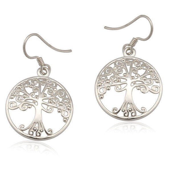 Round Oak Tree Earrings