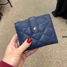 Load image into Gallery viewer, Melody Vegan Quilted Wallet- Navy