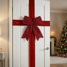 Load image into Gallery viewer, Red Sequin Bow Ornament