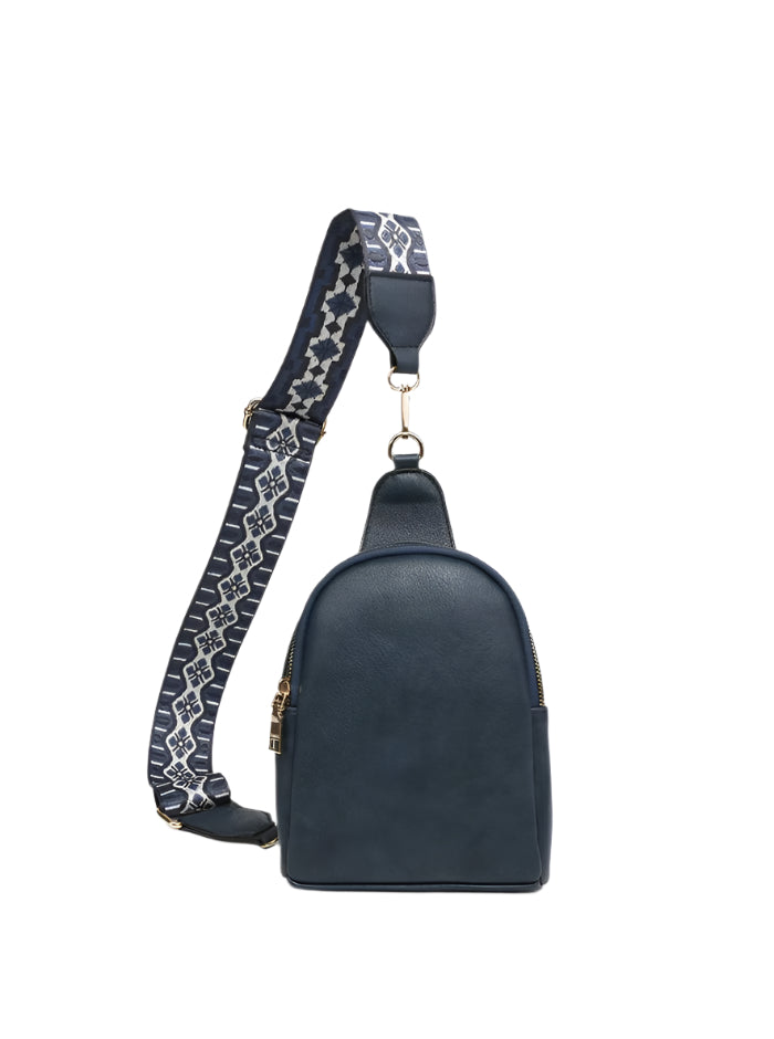 Ellen Vegan Guitar Strap Sling Bag- Navy