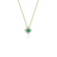 Load image into Gallery viewer, Emerald 0.43 CTW Halo Necklace