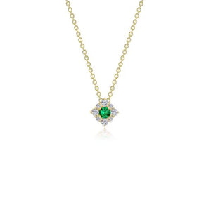 Emerald 0.43 CTW Halo Necklace