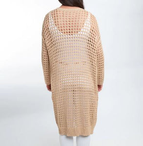 Enya Long Sleeve Open Crochet Boho Cardigan