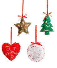 Load image into Gallery viewer, Felt Christmas Ornament, 4 Asst.