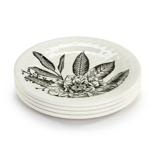 Floral Melamine Appetizer Plates-Set of 4