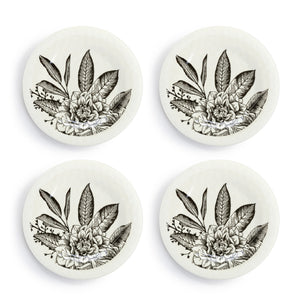 Floral Melamine Appetizer Plates-Set of 4