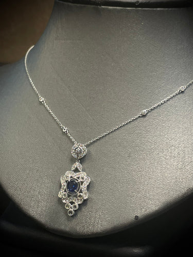 Ornate Sapphire and Diamond Necklace