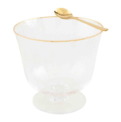 Gold Edge Glass Pedestal Bowl