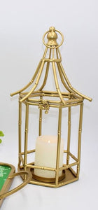 Gold Metal Bamboo Lanterns