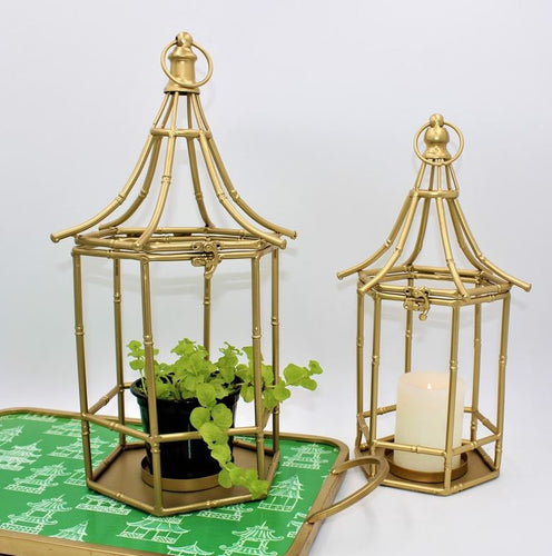 Gold Metal Bamboo Lanterns