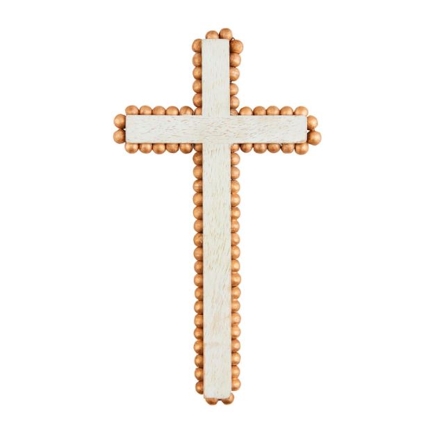 Gold Beaded Cross Sitter, 3 asst