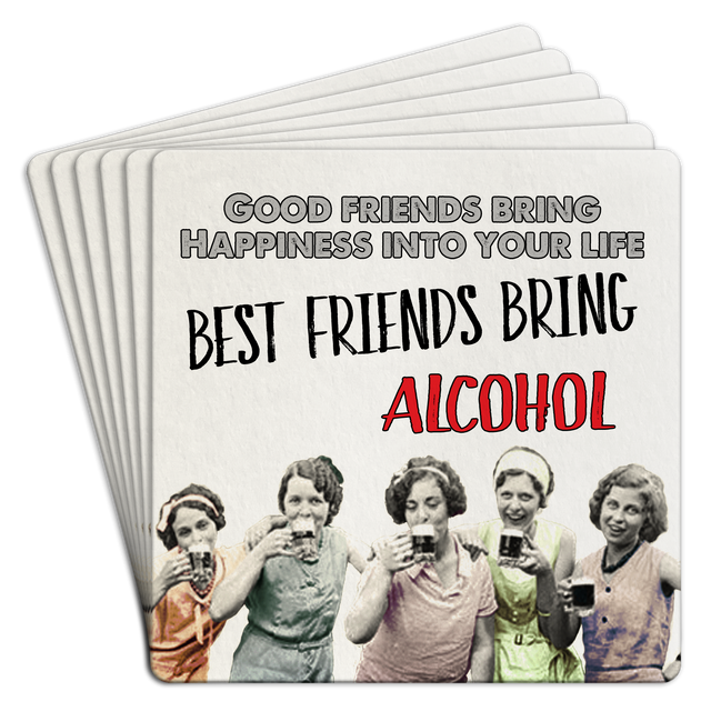 Good Friends Bring Happiness Paper Coaster 6pk