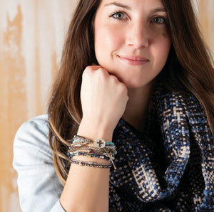 Gray Your Journey Prayer Bracelet