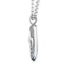Load image into Gallery viewer, Stainless Steel &amp; Carbon Fiber Fleur de Lis Dog Tag Pendant with Chain