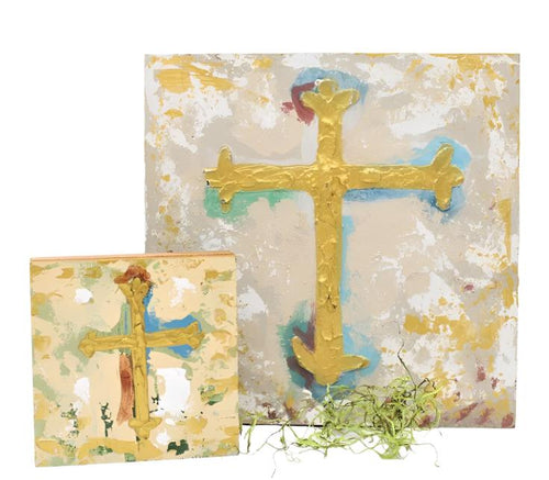 Handpainted Cross Wall Plaque