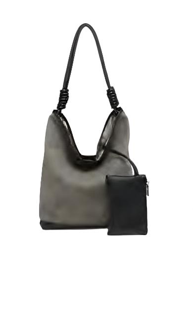 Harper Distressed Hobo- Charcoal