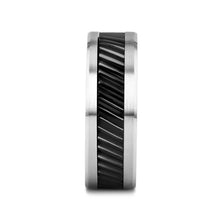 Load image into Gallery viewer, Helix Black Ceramic and Tungsten Carbide Men's Ring