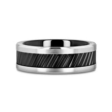 Load image into Gallery viewer, Helix Black Ceramic and Tungsten Carbide Men's Ring