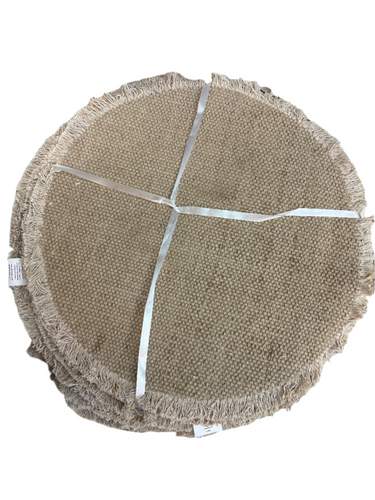 Fringed Sand Round Placemat, Set of 4