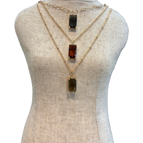 Gemstone Necklace, 3 asst