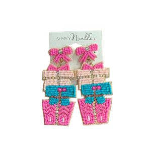 Holiday Bead Earrings, 4 asst