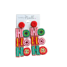 Load image into Gallery viewer, Holiday Bead Earrings, 4 asst