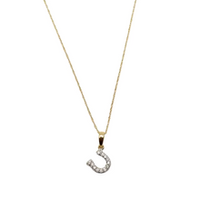 Load image into Gallery viewer, 0.10 Ctw Diamond Horseshoe Pendant Necklace