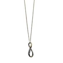 Load image into Gallery viewer, Three Diamond Infinity Pendant Necklace