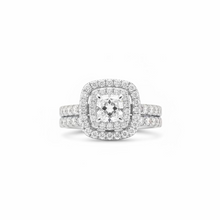 Load image into Gallery viewer, Princess-cut Double Halo Engagement Set