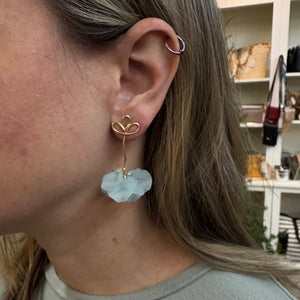 Blue Corolla Stem Earrings