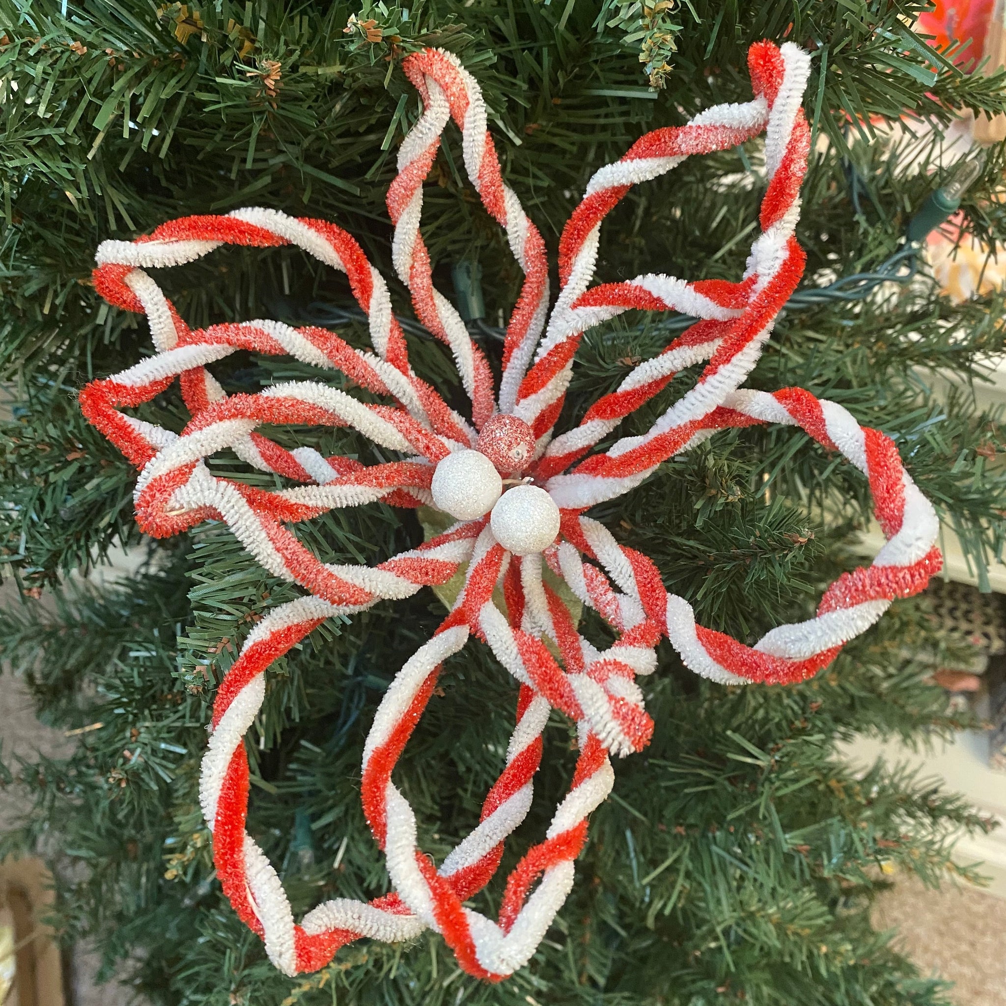 Hackberry Creek Silver Poinsettia Christmas Pendant