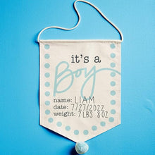 Load image into Gallery viewer, 'It's A Boy' New Baby Canvas Sign