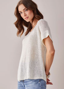 Ivory Short Sleeve Sweater