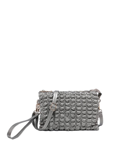 Izzy Bubble Puffer Crossbody- Pewter
