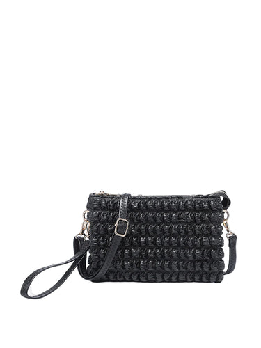 Izzy Bubble Puffer Crossbody- Black