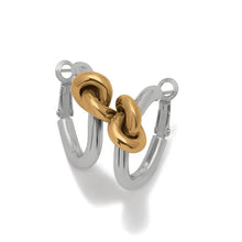 Load image into Gallery viewer, Interlok Single Knot Two Tone Hoop Earrings